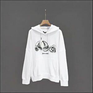 NWT Palm Angels White Decapitation Bear Skull Hoodie White